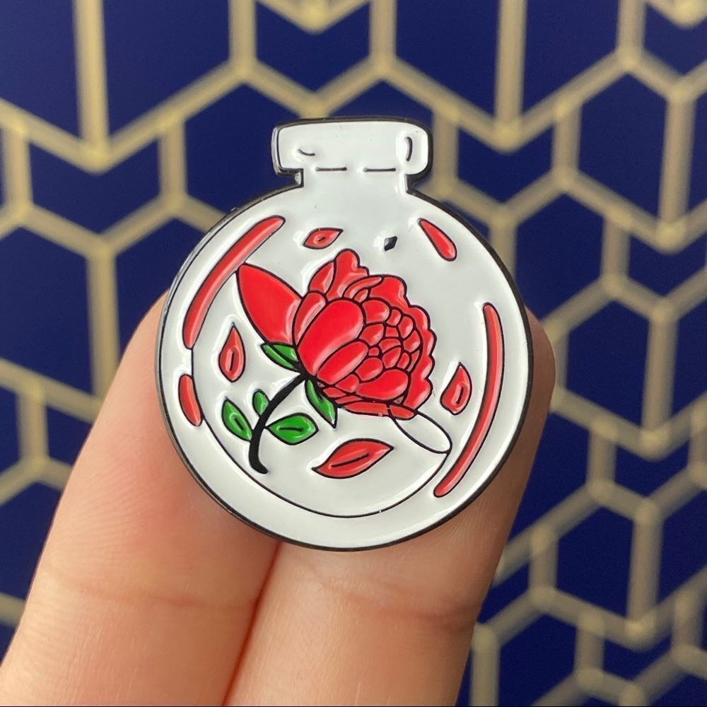 Red Rose Terrarium Enamel Pin/ Brooch Lapel